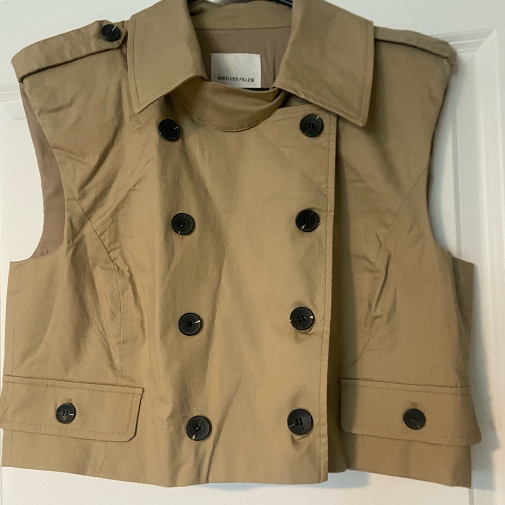 Anthropologie Trench cropped vest